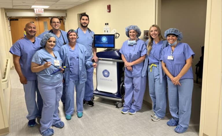 Physicians at OSF Healthcare work with the cardiac ablation treatment, Farapulse, for people with AFib